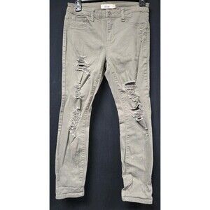 Cello Jeans Women's Green Pants Size 7 Distressed Straight Leg